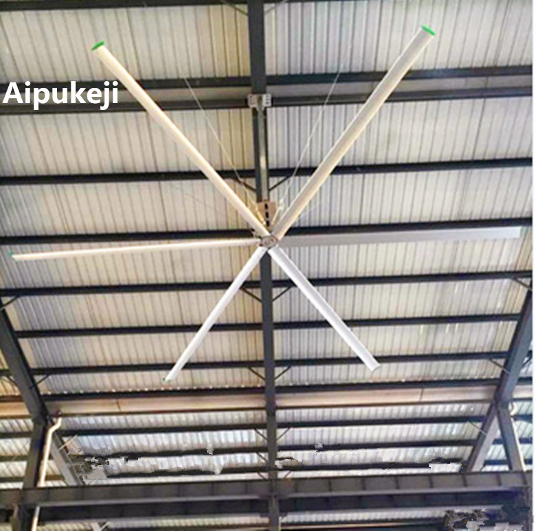 Fan de plafond à vitesse réduite à fort débit de 10 pi, fan de plafond de moteur à courant alternatif Pour l'usine