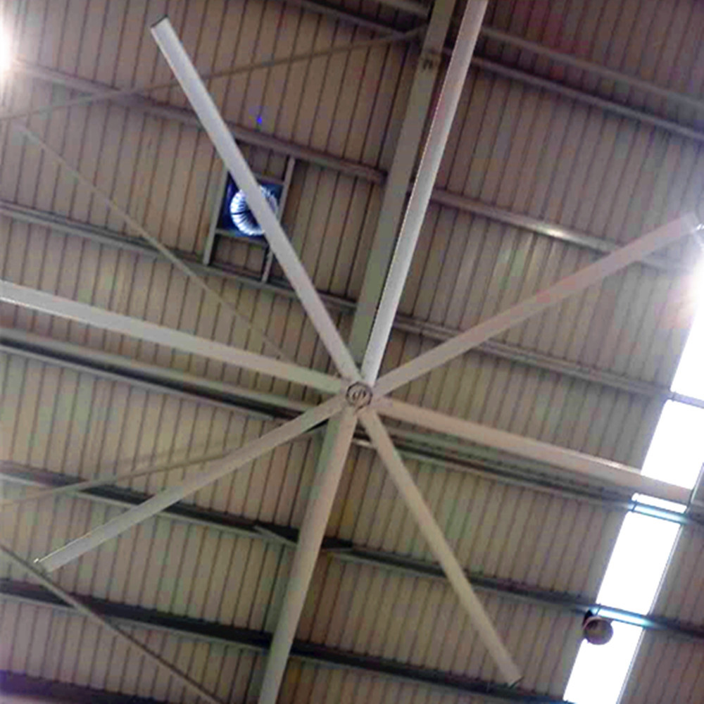 Fan de plafond à vitesse réduite à fort débit commerciale de 12 pieds de fans de plafond de grand âne avec 8 lames